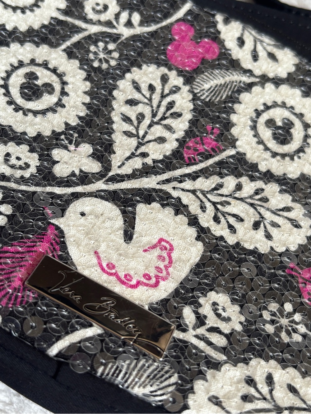 Vera Bradley Disney Mickey Meets Birdie Shimmer Sequin Crossbody Bag - Picture 3 of 9